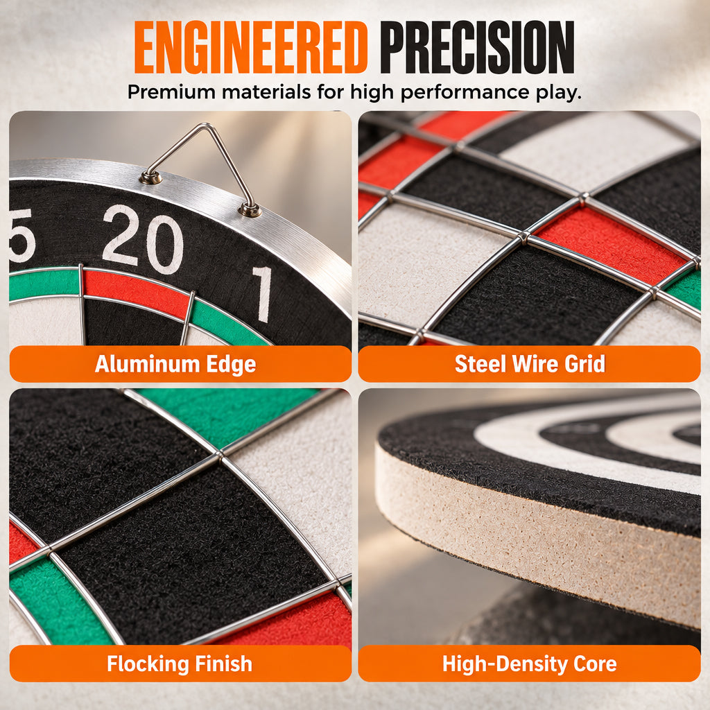 🎯 Double-Sided Dartboard Set – Includes 4 Steel-Tip Darts for Game Nights & Friendly Competition