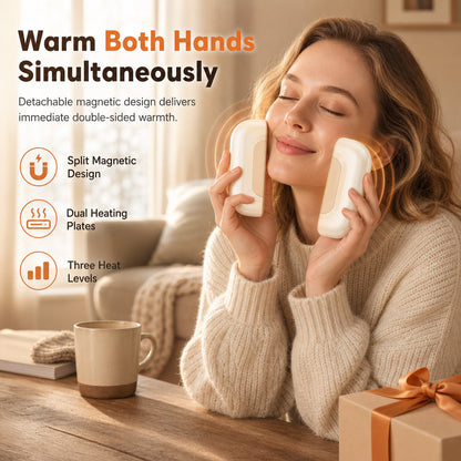 🔥50% OFF! ✨ 🧲Portable 2-in-1 Magnetic Split Hand Warmer Large Capacity Adjustable Temperature Pocket Warmer for Outdoor Use🔋