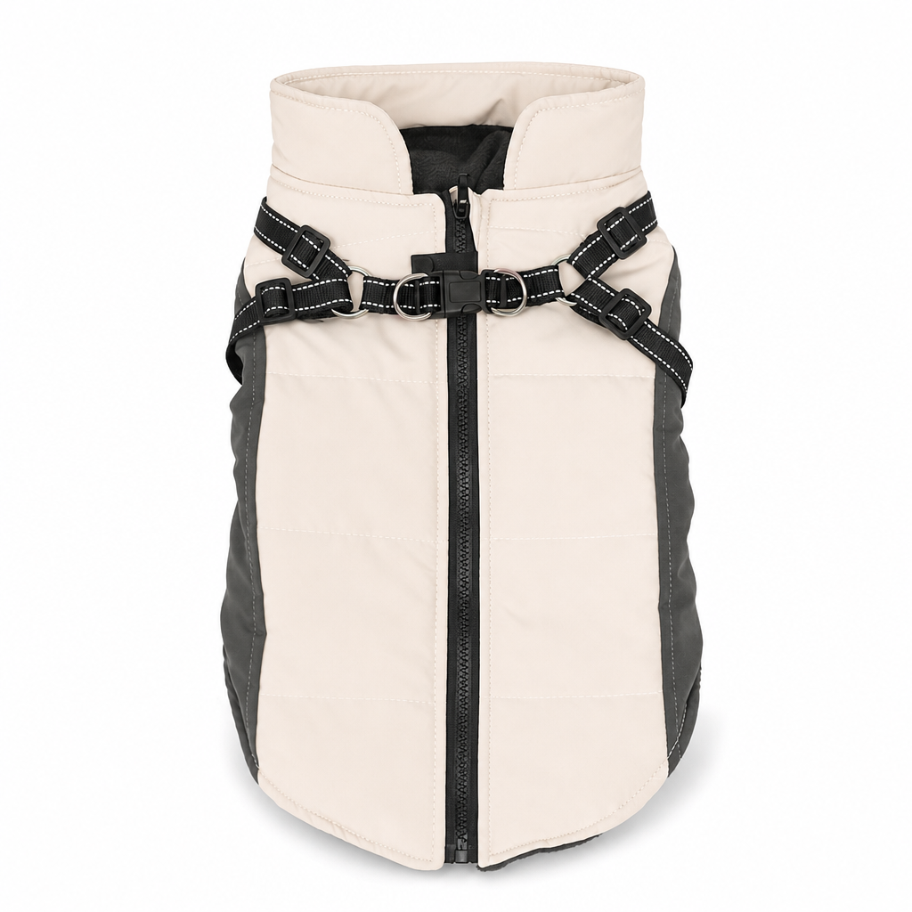 Reflective Padded Dog Winter Vest with Leash Attachment