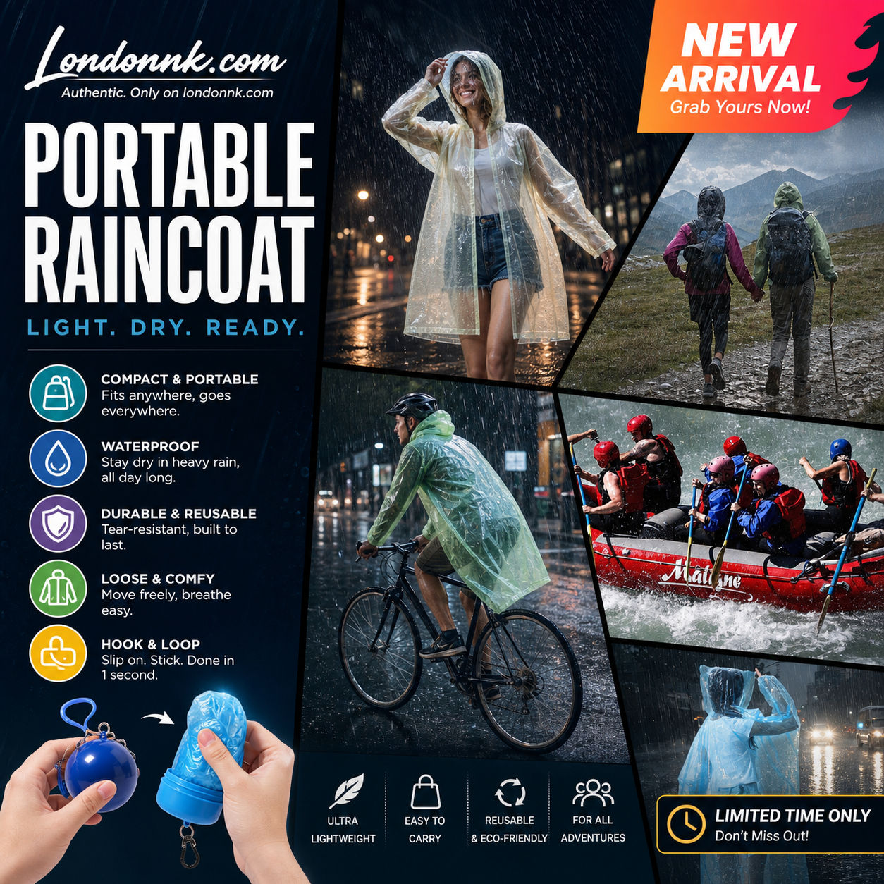 🥳 BUY 1 GET 1 FREE! ☔Mini Ball Shape Disposable Raincoat – Ultra‑compact ball packaging fits in any bag, purse or glove box. Waterproof & easy to use – always ready for sudden showers! 🌧️✨