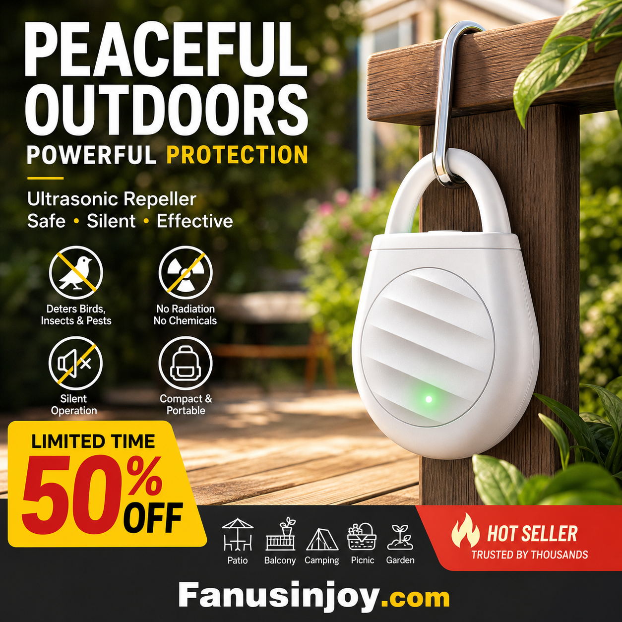 ‼️No more trouble from birds, beasts and locusts！Portable Ultrasonic Bird Repellent Keychain